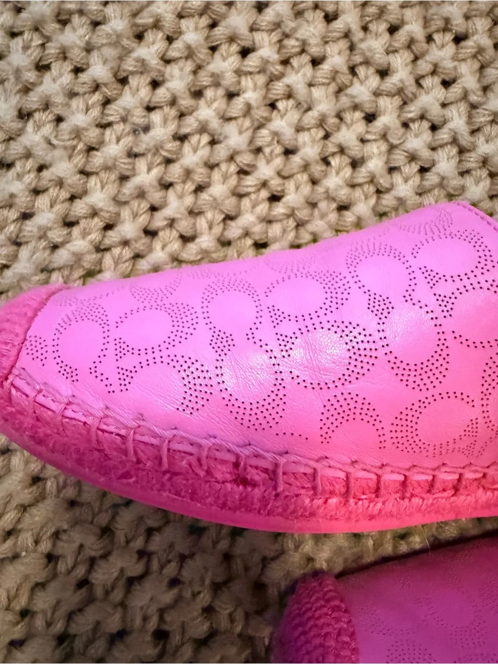 Coach Pink Signature Espadrille Flats